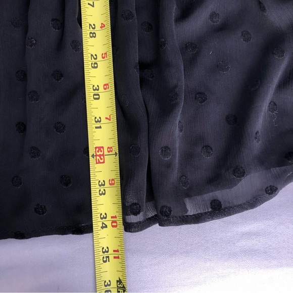 Black Chiffon Whimsigoth Dress Sheer Polka Dot Long Sleeve Babydoll Size S - Picture 7 of 11